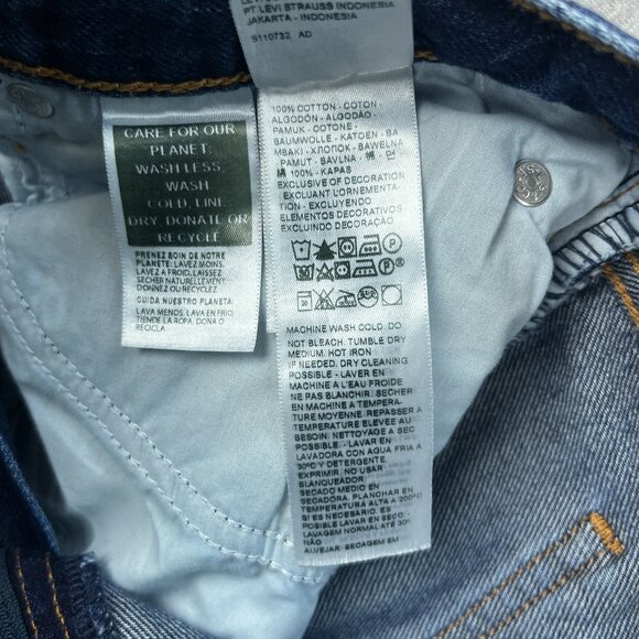 Levis Premium Dad Jeans Womens 31 *Fits 34x29 Blue Denim Wide-Leg Modern "Big E" - Picture 10 of 16